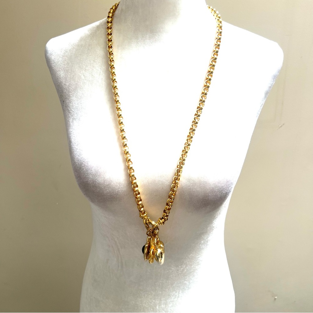 Joan Rivers Chain Necklace with 3 heart Charms - Women Jewelry